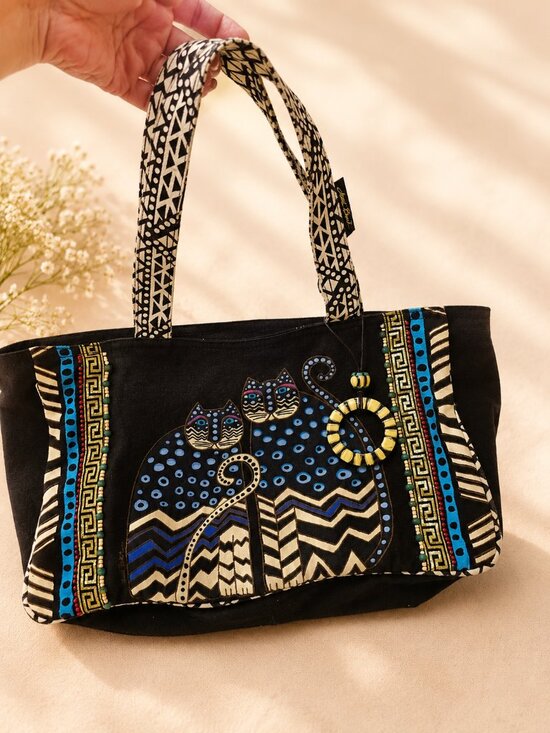Laurel Burch Handbags - **CUTE & MYSTIC ** Laurel Burch Cat w Charm Purse Tote